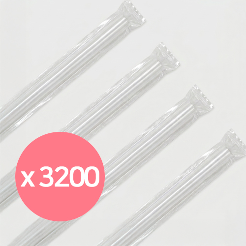 버블티 개별포장 빨대 25cm 투명 3200개 판매처 비앤씨마켓