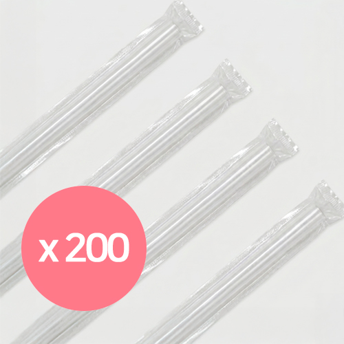 버블티 개별포장 빨대 25cm 투명 3200개 판매처 비앤씨마켓